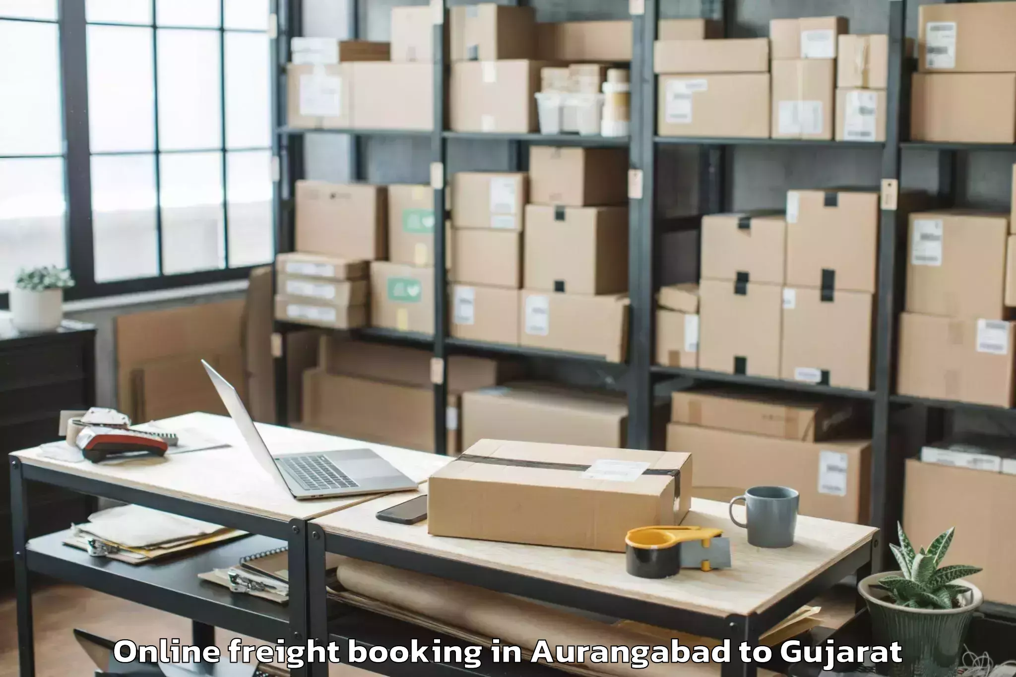 Affordable Aurangabad to Delvada Online Freight Booking